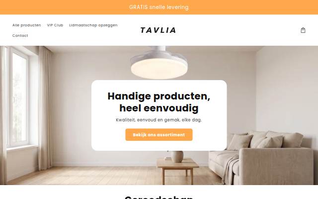 Startseite von TAVLIA NL