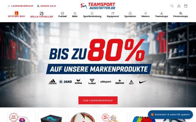 Teamsportausstatter storefront