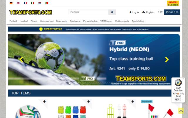 Teamsports.com storefront