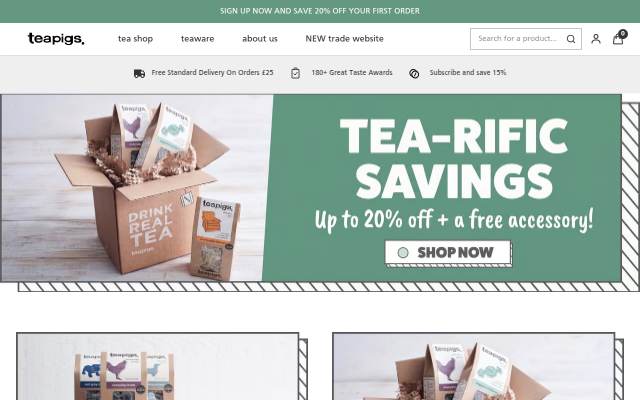 teapigs.co.uk storefront