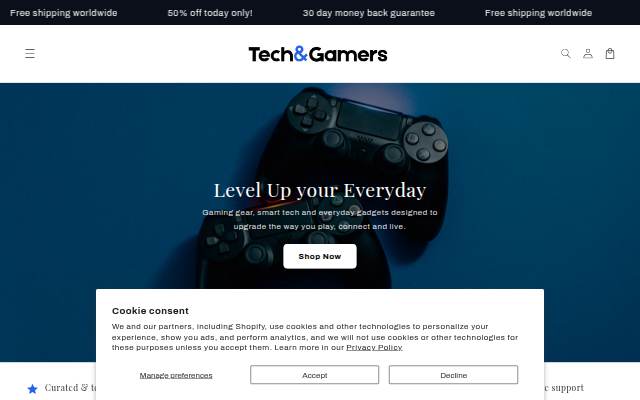 Tech and Gamers storefront