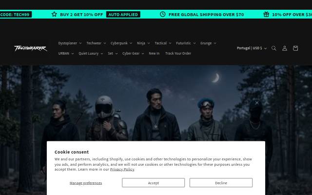 Techwearer storefront