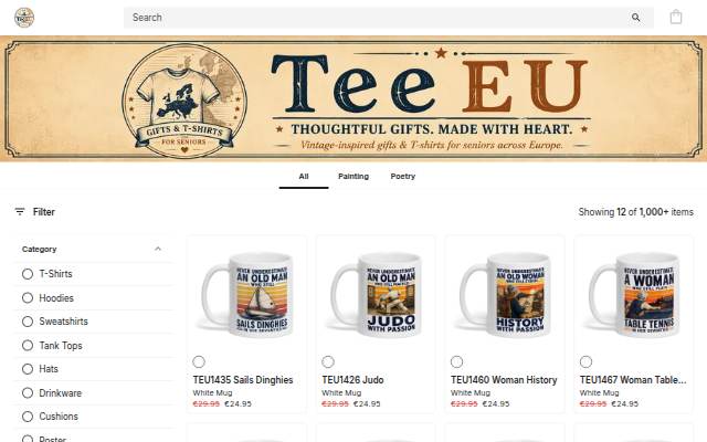 Tee EU storefront