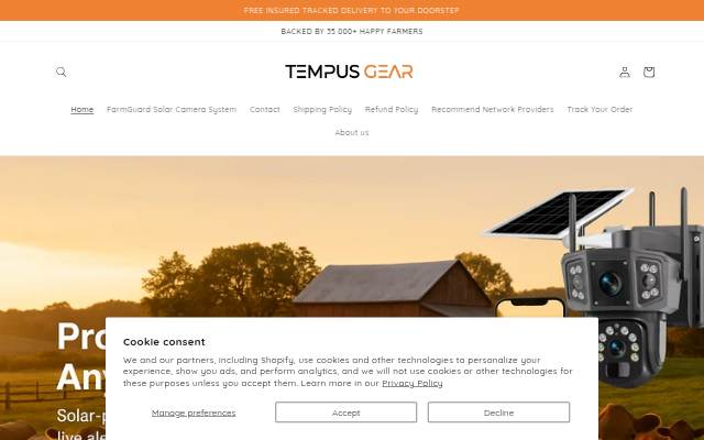 Startseite von Tempus Gear