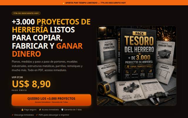 Tesoro del Herrero — +3.000 Proyectos de Herrería Listos para Fabricar storefront