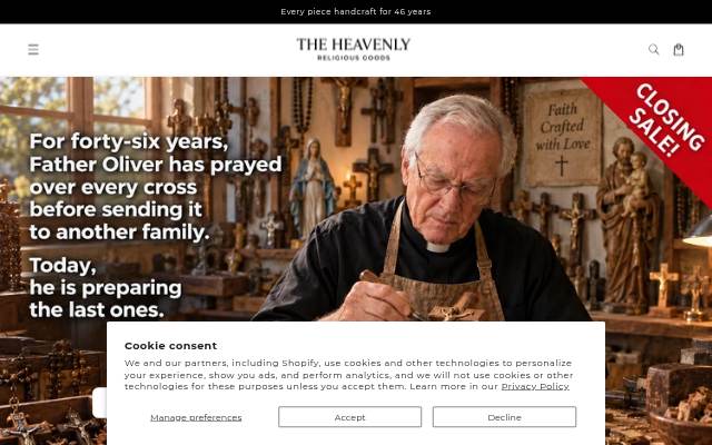 The Heavenly storefront