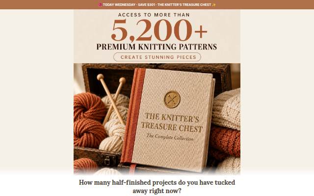 Startseite von The Knitter's Treasure Chest: 5.200+ patterns