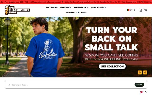 The Philosopher's Shirt storefront
