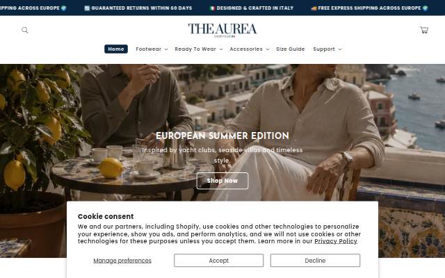 The Aurea Official storefront