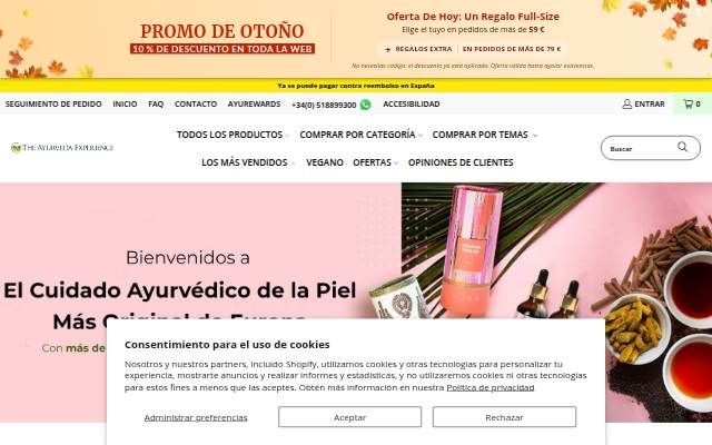 The Ayurveda Experience ES storefront