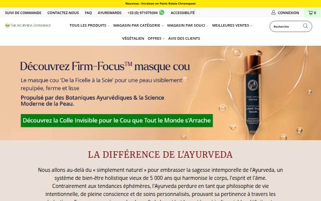 The Ayurveda Experience FR storefront