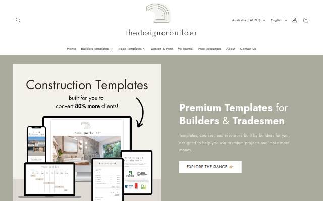 The Designer Builder storefront