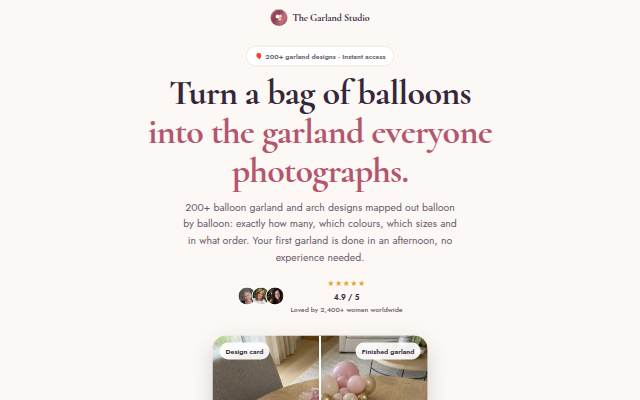 Startseite von The Garland Studio · Balloon garlands, mapped balloon by balloon