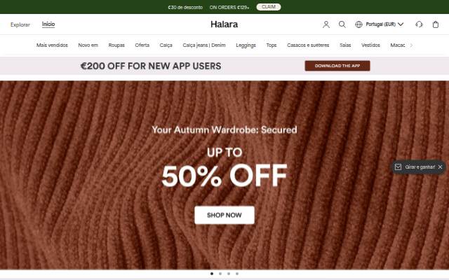 Halara storefront