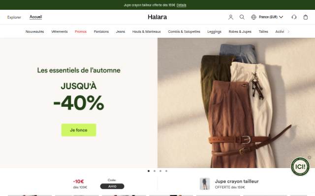 Halara storefront