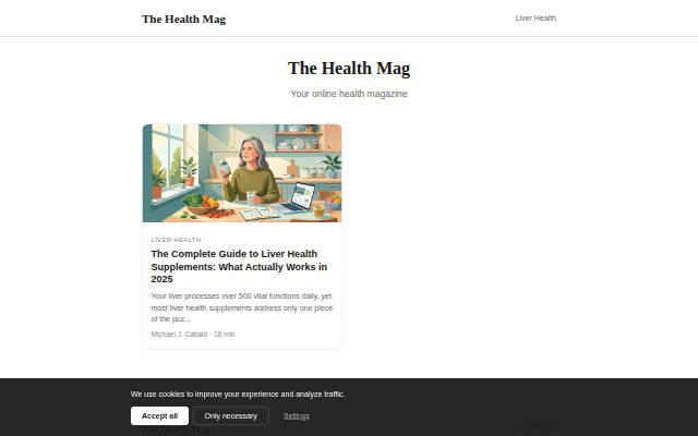 Startseite von The Health Mag