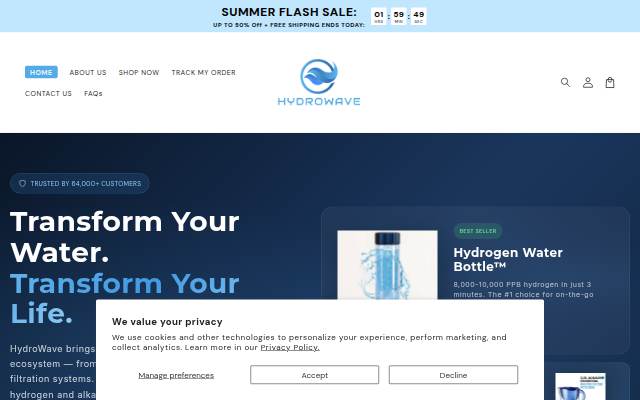 HydroWave storefront