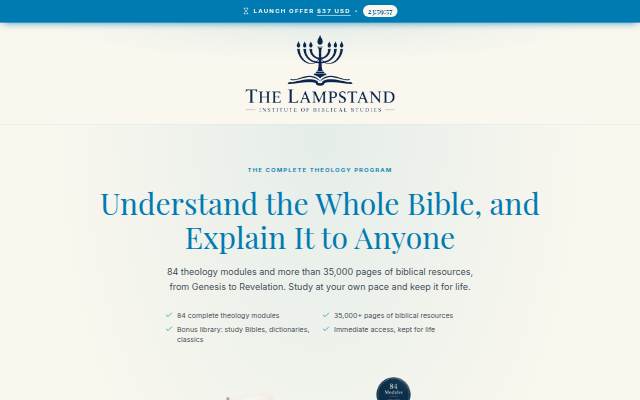 Startseite von Complete Theology Program