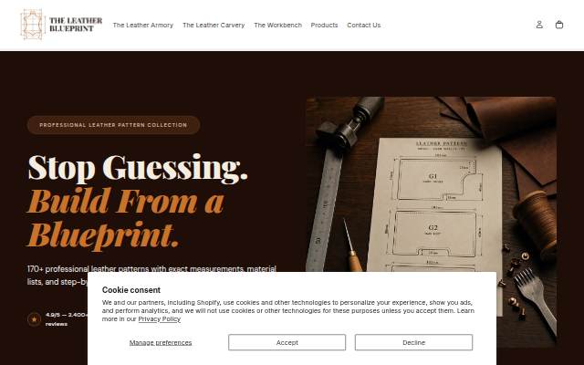 The Leather Blueprint storefront