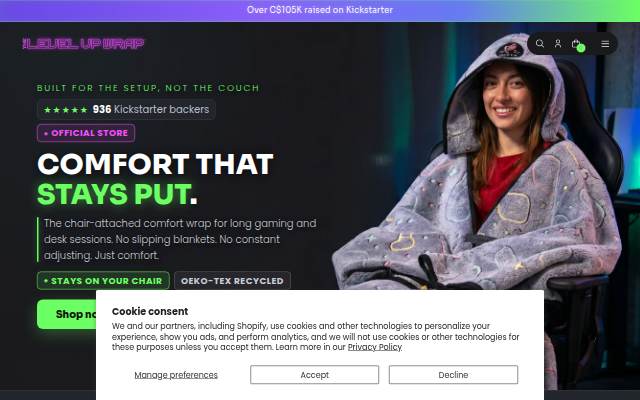 The Level Up Wrap™ Shop storefront