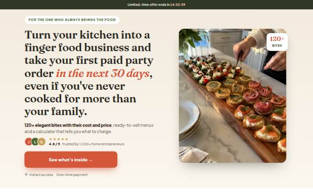 Startseite von The Little Bites Finger Food Business Blueprint