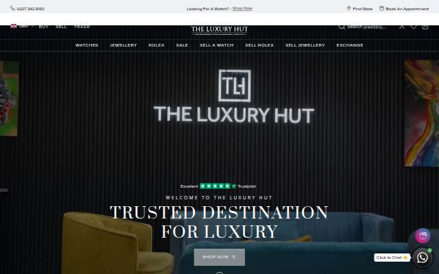 The Luxury Hut storefront