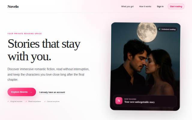 Novelo — Stories that stay with you storefront