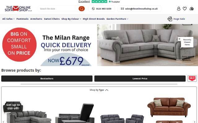 The Online Sofa Shop storefront