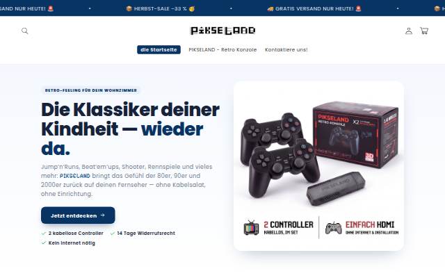 Startseite von THEPIKSELAND