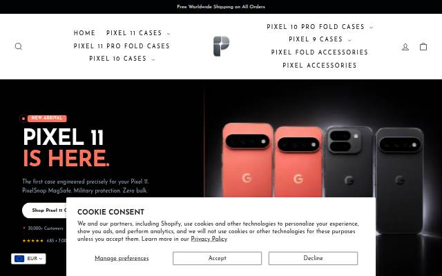 The Pixel Store storefront