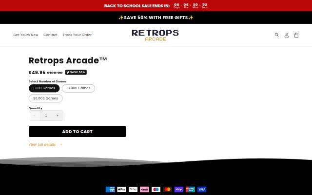 TheRetropsArcade storefront