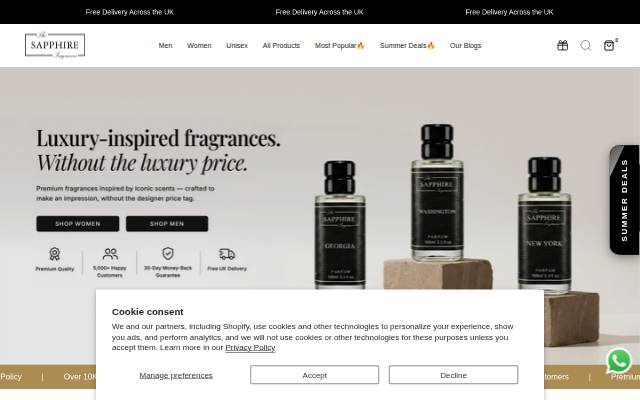 Sapphire Fragrances storefront
