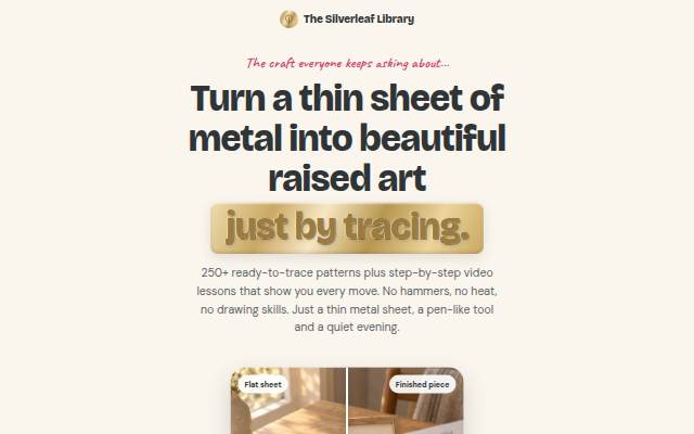 Vitrine de The Silverleaf Library — Beautiful Raised Metal Art, Just by Tracing