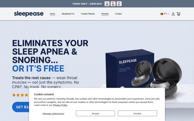 SleepEase storefront