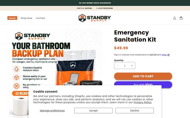 Startseite von Standby Supply