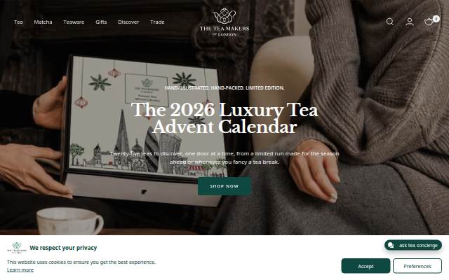 Startseite von The Tea Makers of London