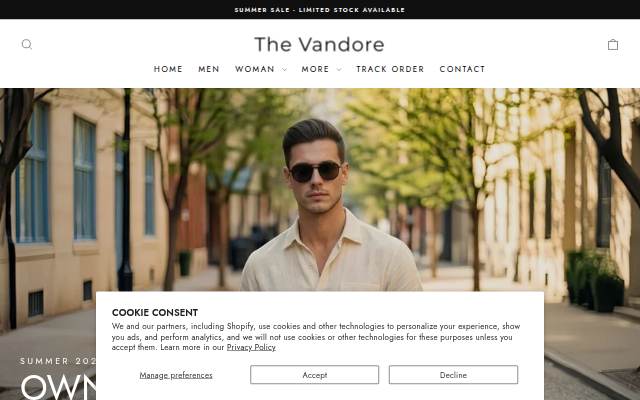 The Vandore storefront