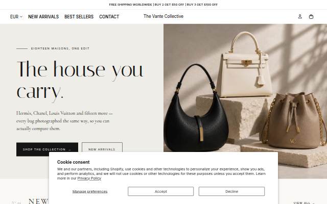 The Vante Collective storefront