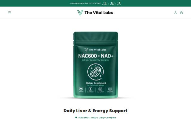 The Vital Labs storefront