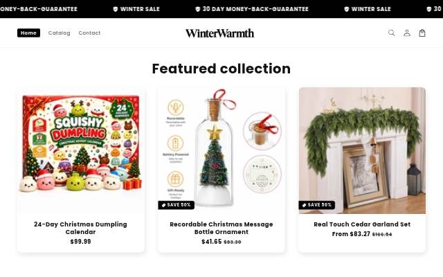 WinterWarmth storefront