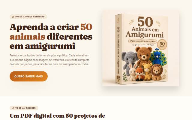 50 Animais em Amigurumi — 50 Receitas em PDF por R$10 storefront