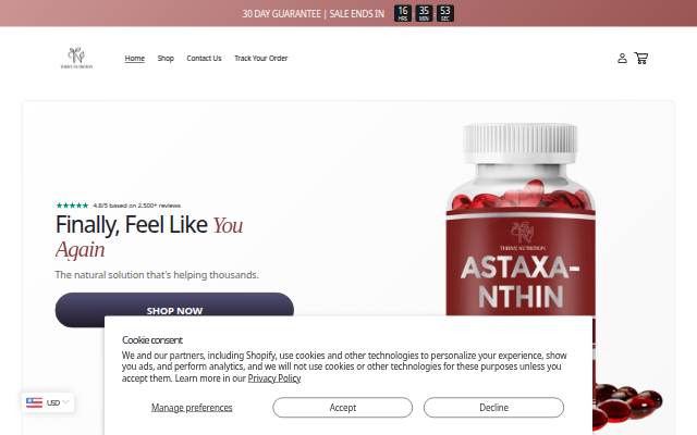 Startseite von Thrive Nutrition®