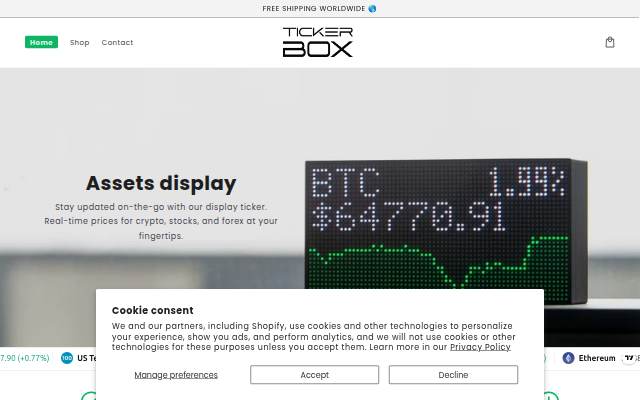 Ticker Box storefront