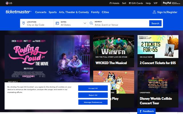 Ticketmaster US storefront