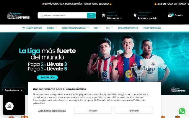 Tienda Deportes Arena storefront
