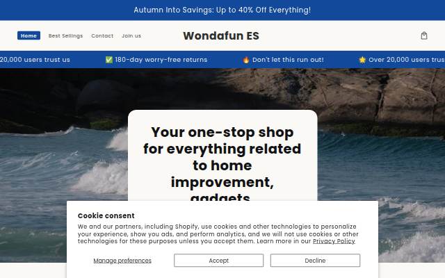 Wondafun ES storefront