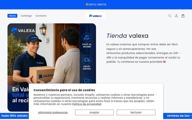 Tienda Valexa storefront
