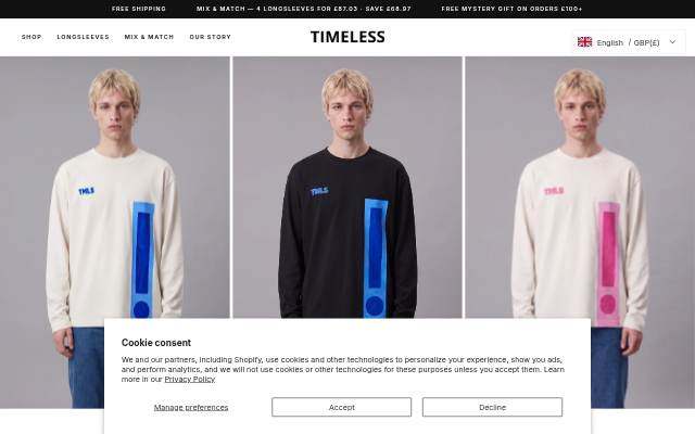 TIMELESS storefront