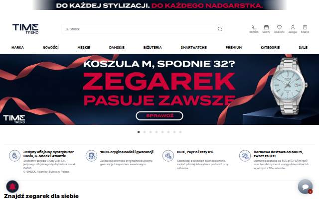 Sklep z markowymi zegarkami storefront