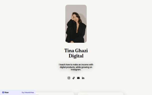 Tina Ghazi Digital storefront